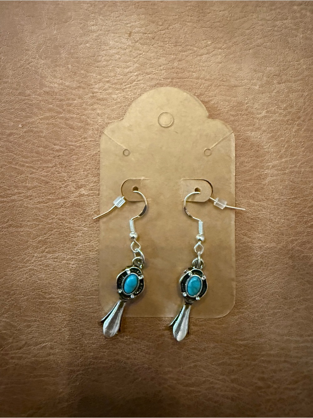 Western Turquoise Drop Dangle Earrings - Women's Silver-Tone Jewelry w/ 925 Hook